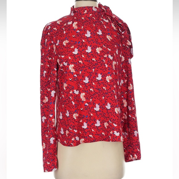 Walter Baker Naomi Apple Blossom Floral Neck Tie Long Sleeve Blouse Size Small S - Picture 2 of 5